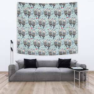 Lovely Sea Otter Pattern Wall Tapestry