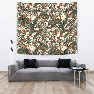 Monkey Tropical Leaves Background Wall Tapestry