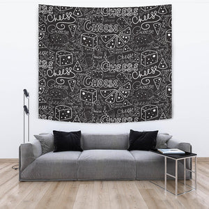 Handwritten Cheese Pattern Wall Tapestry