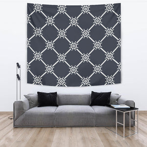 Nautical Steering Wheel Rope Pattern Wall Tapestry