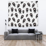 Ninja Pattern Plaid Background Wall Tapestry