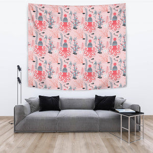 Octopus Winter Hat Garland Fish Candy Seaweed Coral Starfish Wall Tapestry