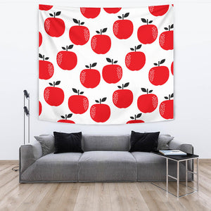 Red Apples White Background Wall Tapestry
