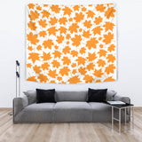 Orange Maple Leaf Pattern Wall Tapestry