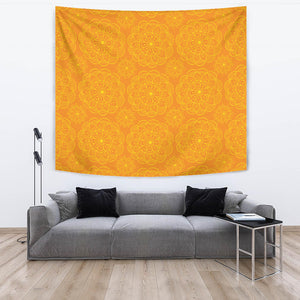 Orange Traditional Indian Element Pattern Wall Tapestry