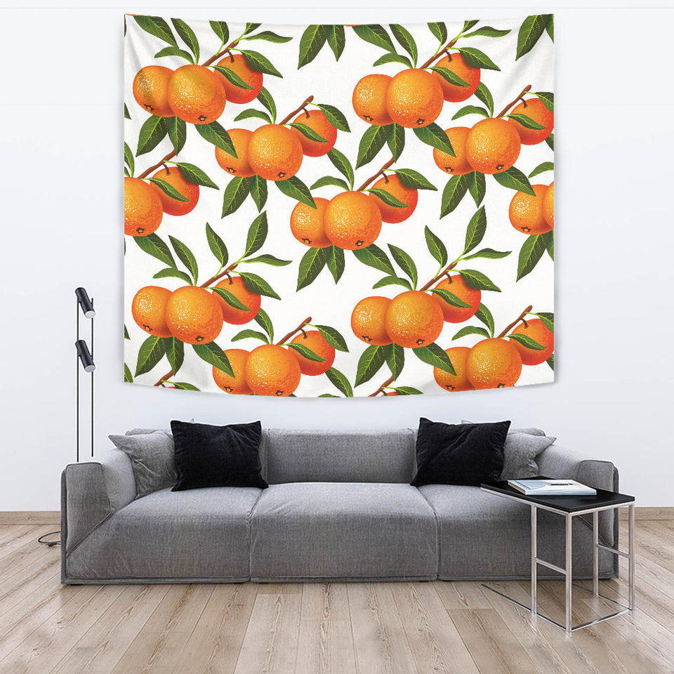 Oranges Pattern Background Wall Tapestry