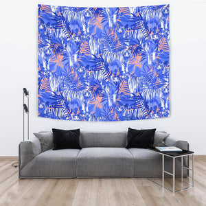 White Bengal Tigers Pattern Wall Tapestry
