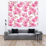 Pink Purple Orchid Pattern Background Wall Tapestry