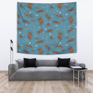 Sea Otters Pattern Wall Tapestry