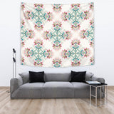 Square Floral Indian Flower Pattern Wall Tapestry
