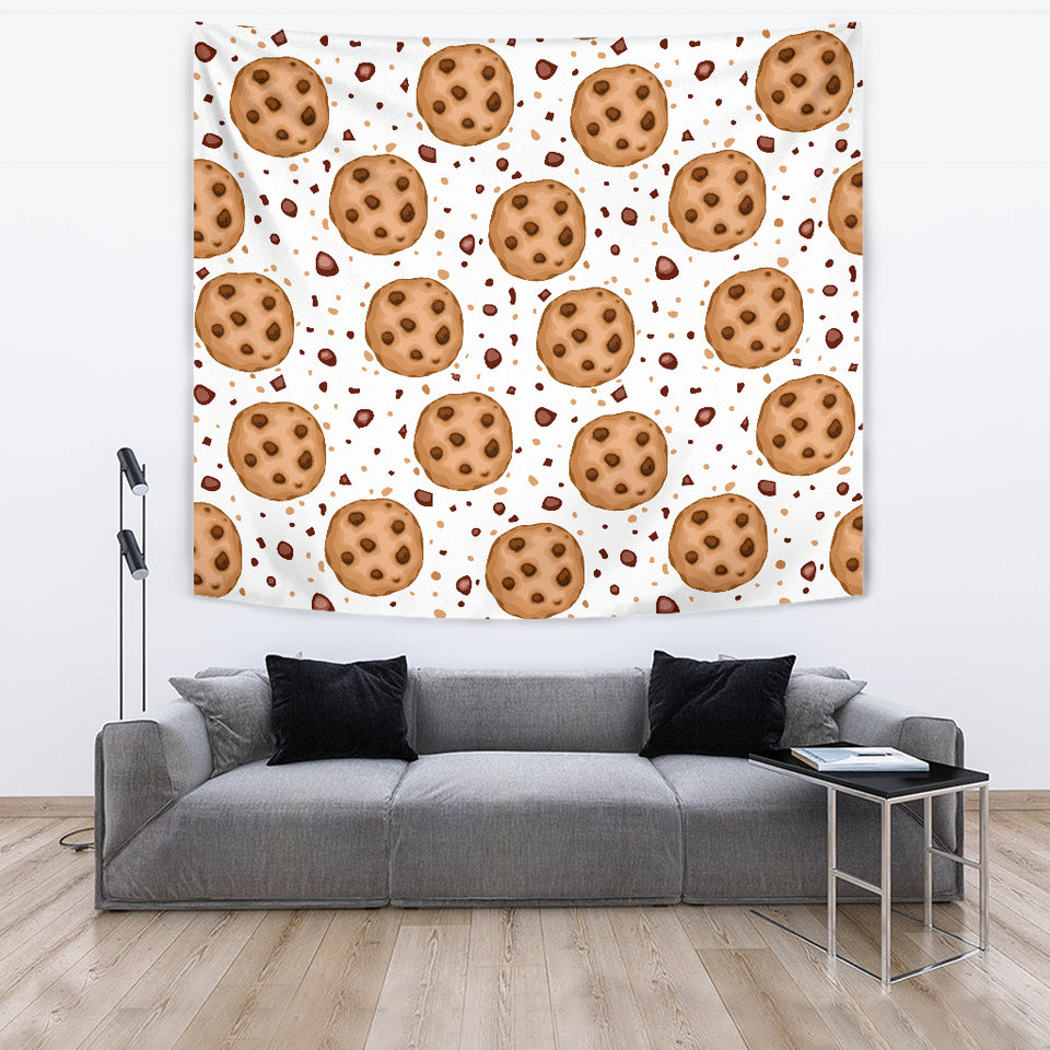 Chocolate Chip Cookie Pattern Wall Tapestry