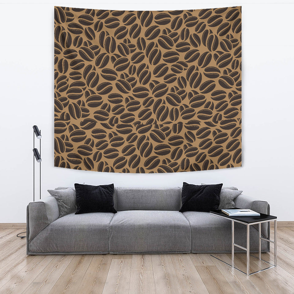 Coffee Bean On Brown Background Wall Tapestry