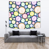 Colorful Clock Background Wall Tapestry