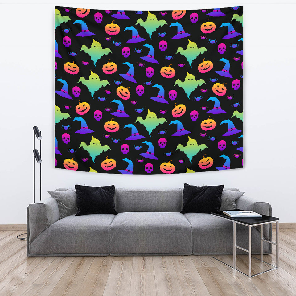 Colorful Halloween Background Wall Tapestry