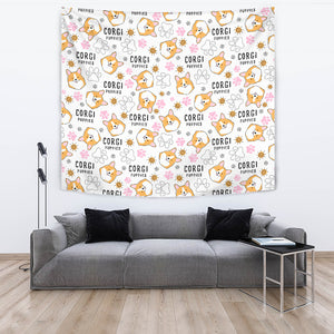 Corgi Dog Pattern Wall Tapestry