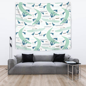 Crocodile Diver Pattern Wall Tapestry