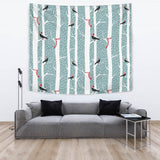 Crows Christmas Hat Scarf Wall Tapestry