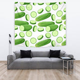 Cucumber Whole Slices Pattern Wall Tapestry