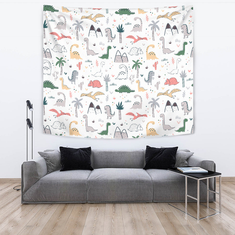 Cute Cartoon Dinosaurs Tree Pattern Wall Tapestry
