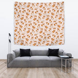 Cute Corgis Pattern Pink Background Wall Tapestry