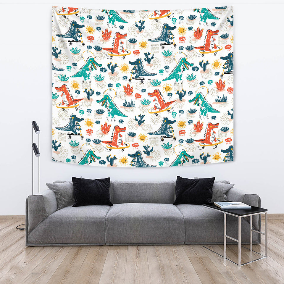 Cute Crocodile Pattern Wall Tapestry