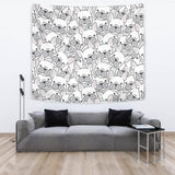 Cute French Bulldog Head Pattern Wall Tapestry