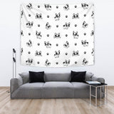 Cute French Bulldog Paw Pattern Wall Tapestry