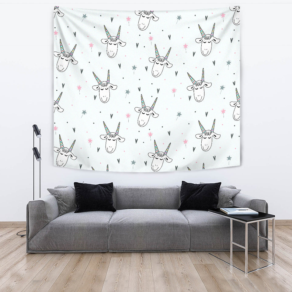 Cute Goat Design Pattern Wall Tapestry