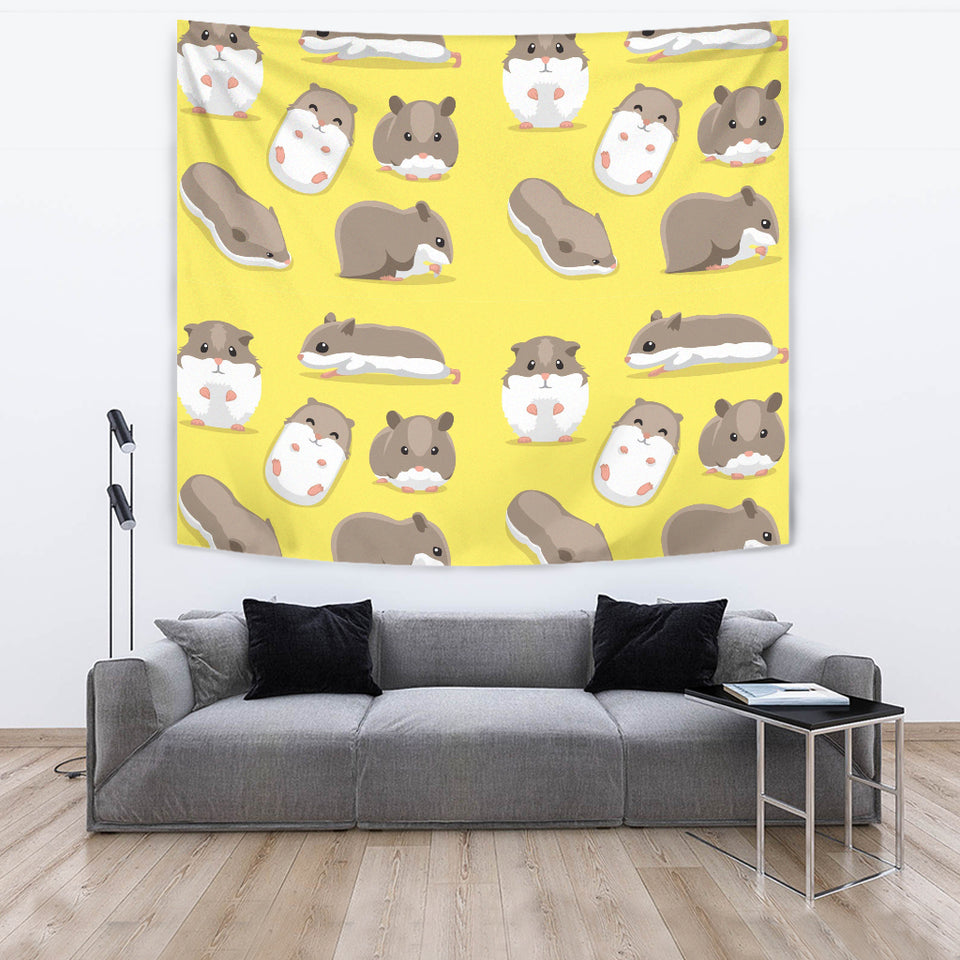 Cute Hamster Pattern Wall Tapestry