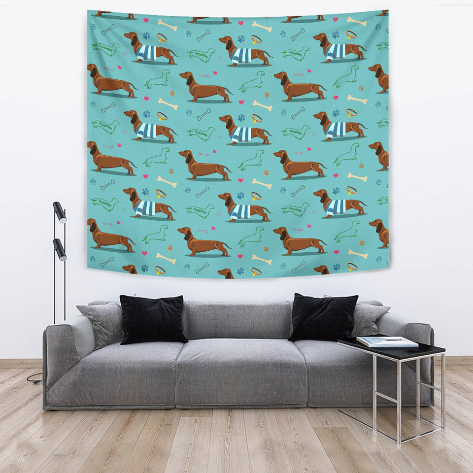 Dachshund Decorative Background Wall Tapestry