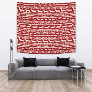 Dachshund Nordic Pattern Wall Tapestry