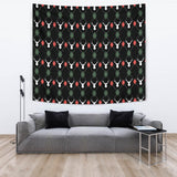 Deer Christmas New Year Pattern Argyle Wall Tapestry