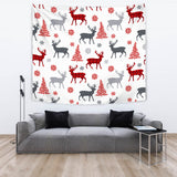 Deer Tree Snowflakes Chrismas Pattern Wall Tapestry
