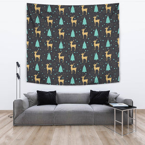 Deers Star Tree Pattern Wall Tapestry