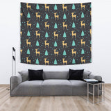 Deers Star Tree Pattern Wall Tapestry