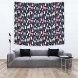 Deers Winter Christmas Pattern Wall Tapestry