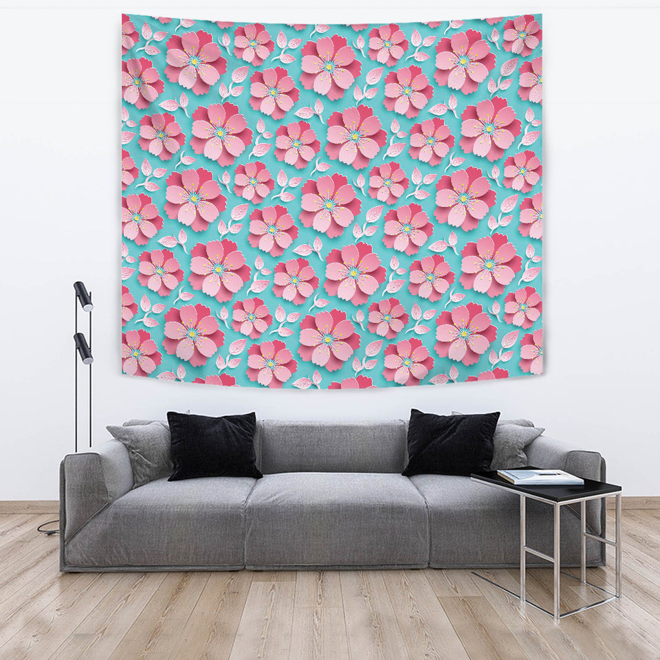 3D Sakura Cherry Blossom Pattern Wall Tapestry