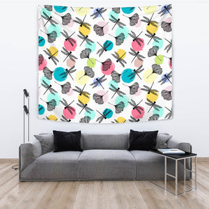 Dragonflies Ginkgo Leaves Pattern Wall Tapestry