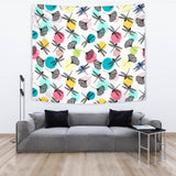 Dragonflies Ginkgo Leaves Pattern Wall Tapestry