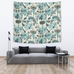 Dragonfly Butterfly Plants Insect Flower Vintage Style Pattern Wall Tapestry