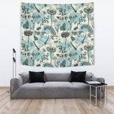 Dragonfly Butterfly Plants Insect Flower Vintage Style Pattern Wall Tapestry
