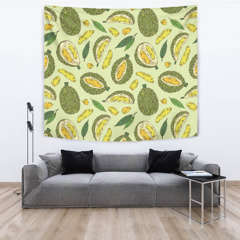 Durian Leaves Pattern Background Wall Tapestry