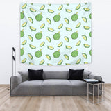 Durian Pattern Blue Background Wall Tapestry
