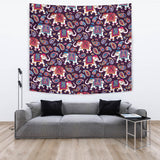 Elephant Indian Style Ornament Pattern Wall Tapestry