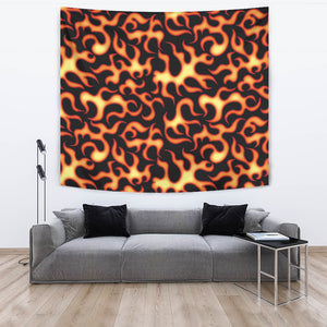 Fire Flame Dark Pattern Wall Tapestry