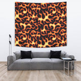 Fire Flame Dark Pattern Wall Tapestry