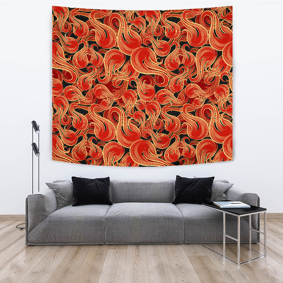 Fire Flame Pattern Wall Tapestry