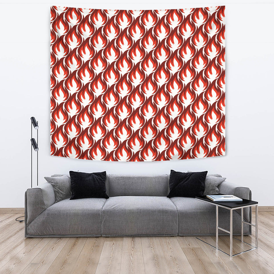 Fire Flame Symbol Design Pattern Wall Tapestry