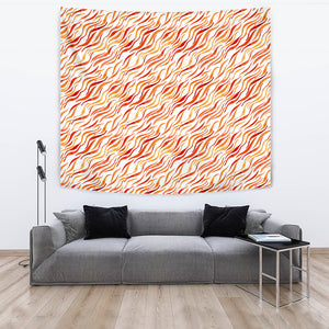 Fire Flame Watercolor Pattern Wall Tapestry