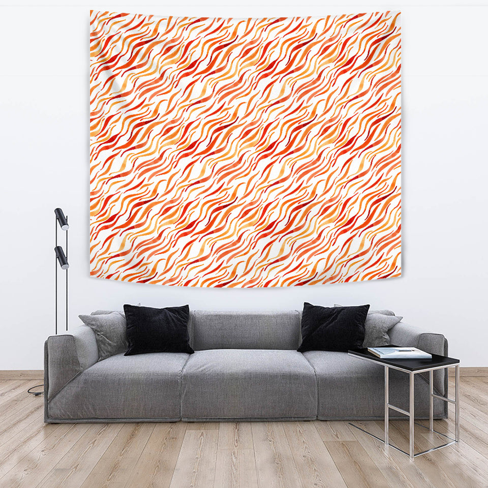 Fire Flame Watercolor Pattern Wall Tapestry